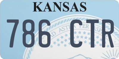 KS license plate 786CTR