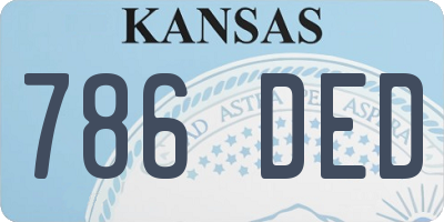 KS license plate 786DED