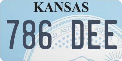 KS license plate 786DEE