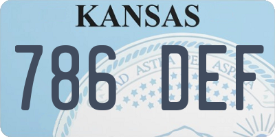 KS license plate 786DEF