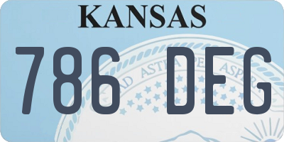 KS license plate 786DEG