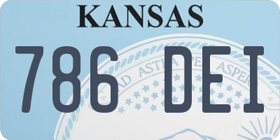 KS license plate 786DEI