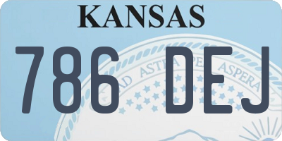 KS license plate 786DEJ