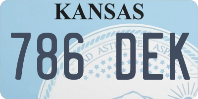 KS license plate 786DEK