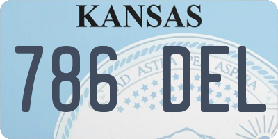 KS license plate 786DEL