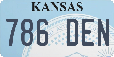 KS license plate 786DEN