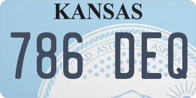 KS license plate 786DEQ