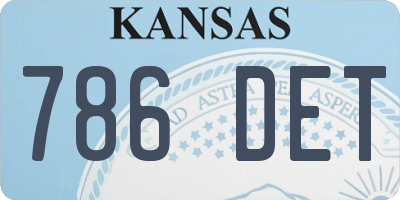 KS license plate 786DET