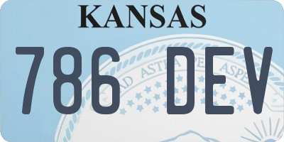 KS license plate 786DEV