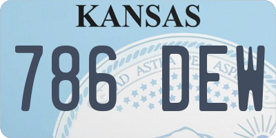 KS license plate 786DEW