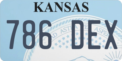 KS license plate 786DEX
