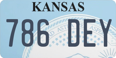 KS license plate 786DEY
