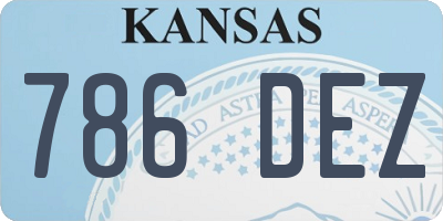 KS license plate 786DEZ