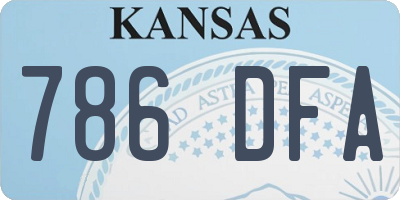 KS license plate 786DFA