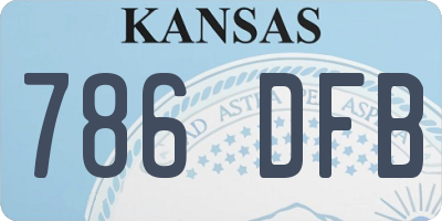 KS license plate 786DFB