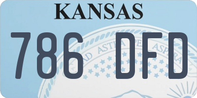KS license plate 786DFD