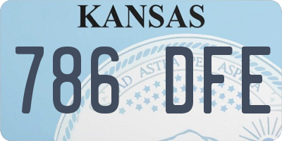 KS license plate 786DFE