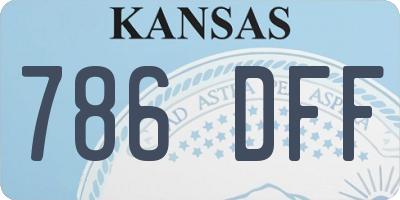 KS license plate 786DFF