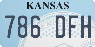 KS license plate 786DFH