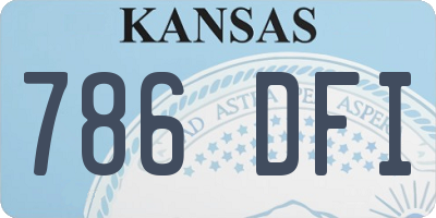 KS license plate 786DFI