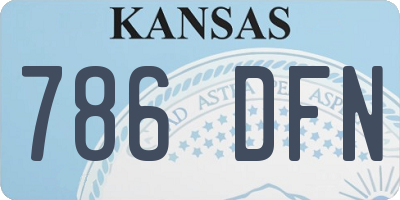 KS license plate 786DFN