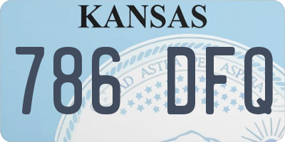 KS license plate 786DFQ
