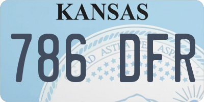 KS license plate 786DFR