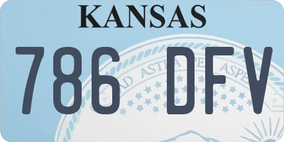 KS license plate 786DFV