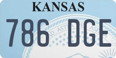 KS license plate 786DGE