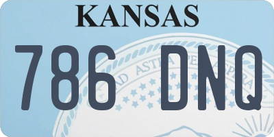 KS license plate 786DNQ