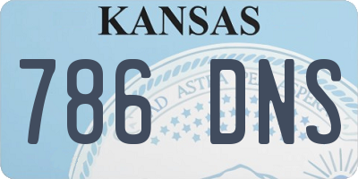 KS license plate 786DNS
