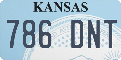 KS license plate 786DNT