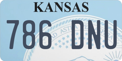 KS license plate 786DNU