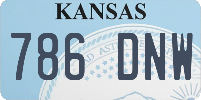 KS license plate 786DNW