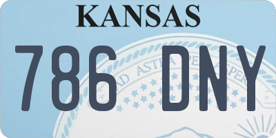 KS license plate 786DNY