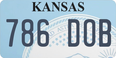 KS license plate 786DOB