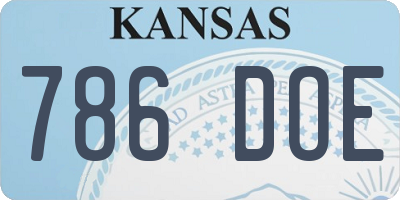 KS license plate 786DOE