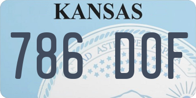 KS license plate 786DOF