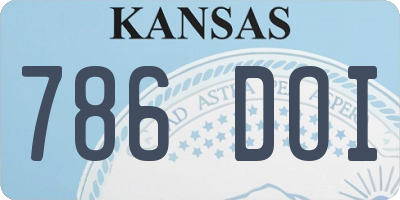 KS license plate 786DOI