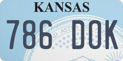 KS license plate 786DOK