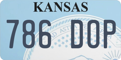 KS license plate 786DOP