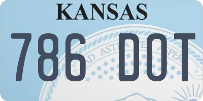 KS license plate 786DOT