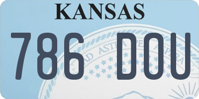 KS license plate 786DOU