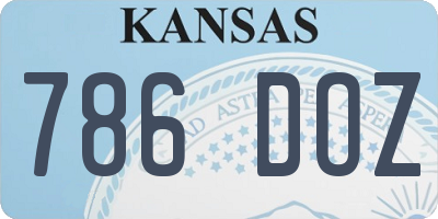KS license plate 786DOZ