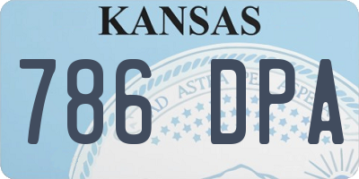 KS license plate 786DPA