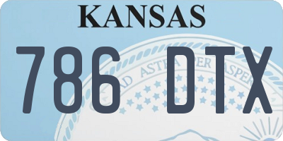 KS license plate 786DTX