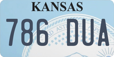 KS license plate 786DUA