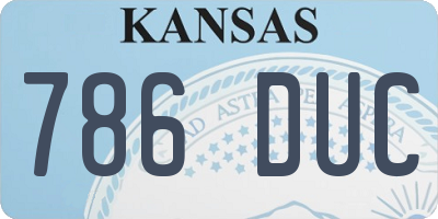 KS license plate 786DUC