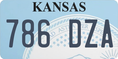 KS license plate 786DZA