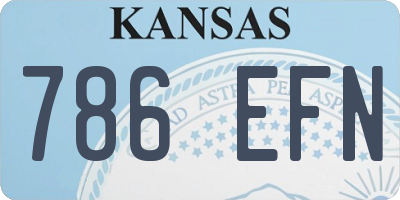 KS license plate 786EFN